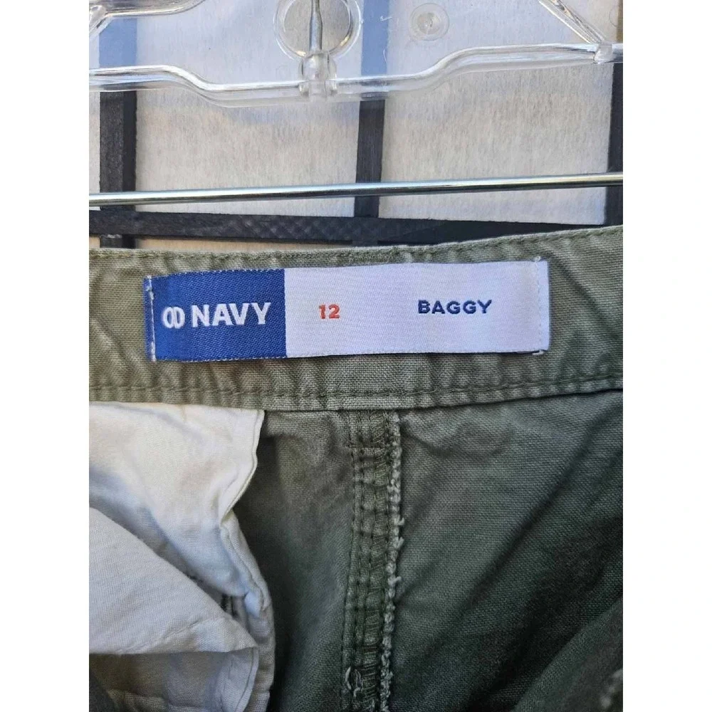 OLD NAVY Olive Green Cargo Pants Boys Size‎ 12 Baggy Utility Style